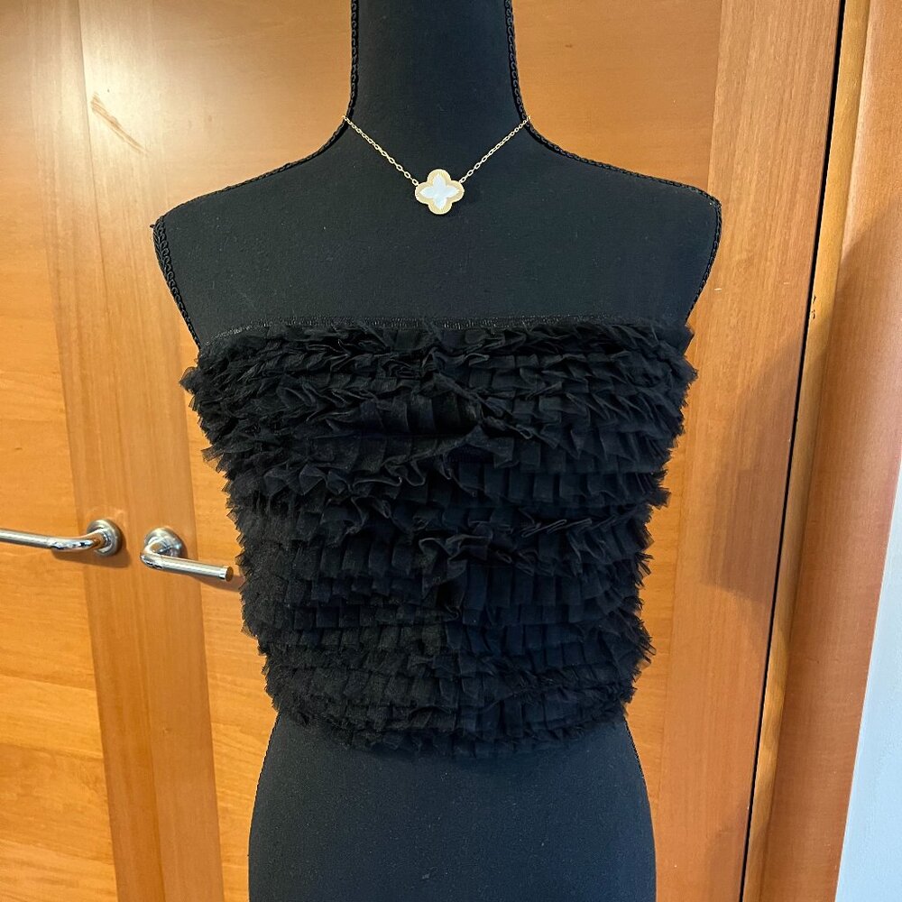 KIMCHI BLUE Ruffled Tulle Tube Top Size M NWT